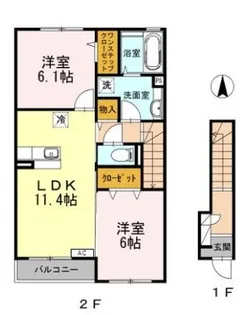 サンフローラ A棟【2階】の間取り