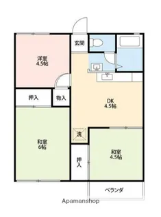 ハイツグリーンヒルB【2階】の間取り