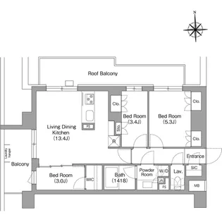 コンフォリア・リヴ大森西【7階】の間取り