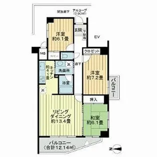 エクステ大倉山B棟【2階】の間取り