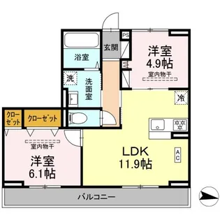 COSMET湘南平塚【3階】の間取り