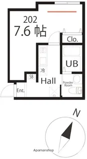 ハーミットクラブハウス京急弘明寺ⅢB号棟【2階】の間取り