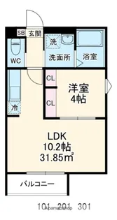 GRADUS矢部Ⅱ【2階】の間取り