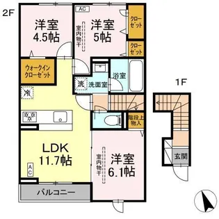 グラースK【2階】の間取り