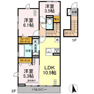 (仮称)DーROOMすみよし台 A【2階】の間取り