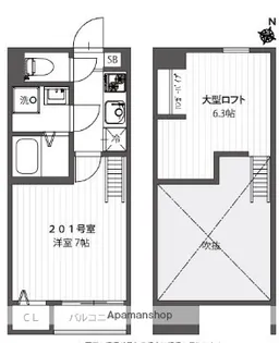 グリシーヌ西鶴間【2階】の間取り