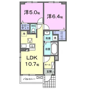 パークサイドアルモニー【1階】の間取り