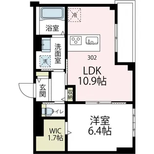 ニューグランデュールⅡ【302号室号室】の間取り