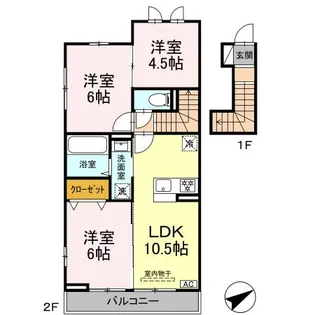 VILLA LUMINOUS SHONANDAI【2階】の間取り