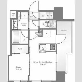 グローベル横濱大通り公園南【5階】の間取り