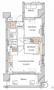 ブランシエスタ新丸子リバーフロント【0307号室】の間取り