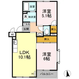 ビラ・ジュニペラス C棟【2階】の間取り