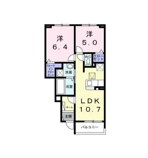 メゾンヴェール高田【1階】の間取り