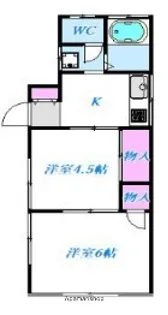 メゾンドゥフォレスト横須賀上町【2階】の間取り