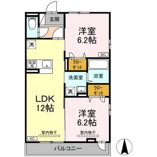 マリンヴィラージュ【3階】の間取り