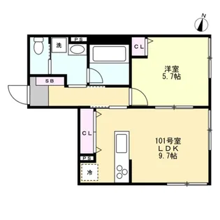 ベイルームテラス湘南台【1階】の間取り