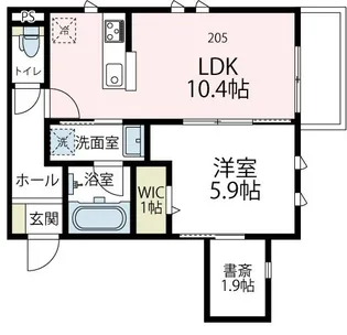 ヴァローレⅤ【205号室号室】の間取り