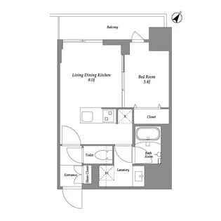 オープンブルーム伊勢佐木町【3階】の間取り