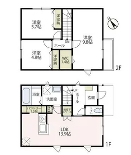 ベルハイツC棟【101号室号室】の間取り