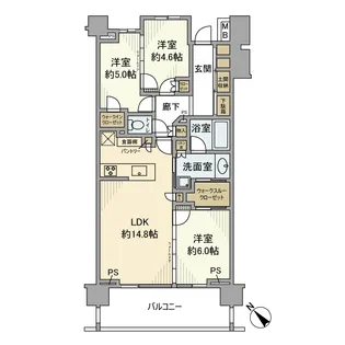 パークホームズ横浜反町【7階】の間取り