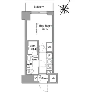 コンフォリア・リヴ横浜阪東橋【10階】の間取り