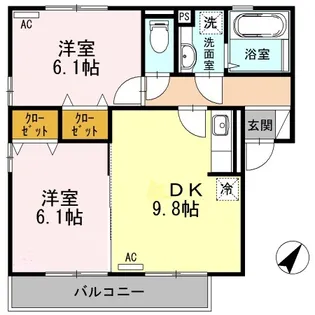 メゾン さくら けやき けやき【2階】の間取り