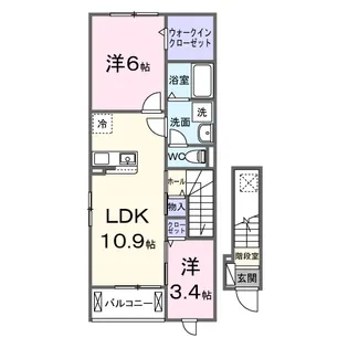 M・シャルマンローズG【2階】の間取り