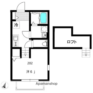 VILLA RACCOON 桜木町【2階】の間取り
