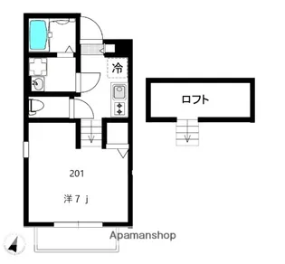 VILLA RACCOON 桜木町【2階】の間取り