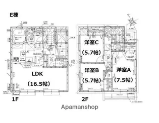 レントハウス菅田町 GROW STAGE E【2階】の間取り