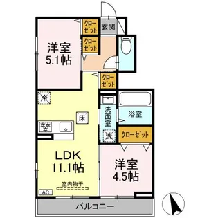エクラン ウルー湘南N【1階】の間取り