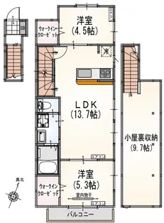 (仮称)サンライズ希望ヶ丘B棟【2階】の間取り