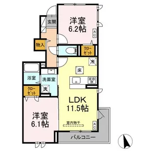 レジデンス K(RESIDENCE K)【1階】の間取り