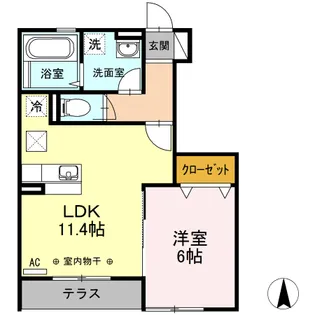ラピス湘南【1階】の間取り
