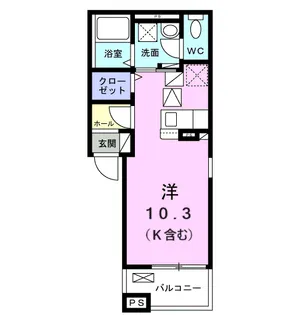 カルムコート向ヶ丘【1階】の間取り