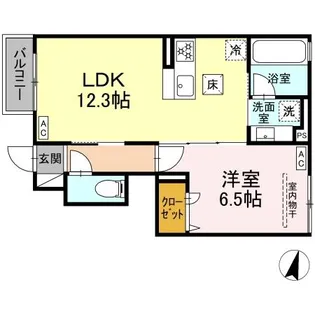 ヒラソル江田【1階】の間取り