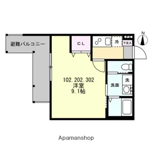 ベイルーム矢向リベルテ【1階】の間取り
