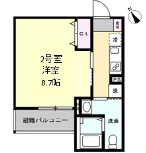 ベイルーム相模原清新セレーナ【2階】の間取り