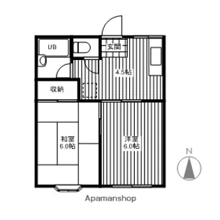 ヴィラ板戸A棟【202号室】の間取り