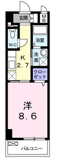 ヒルズ ビッグ ウエスト【1階】の間取り