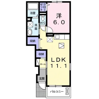 フルールⅠ【1階】の間取り