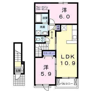 アドラブール・ピア【2階】の間取り