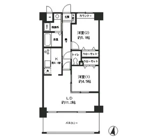 オーシャンプラザアネックス【3階】の間取り