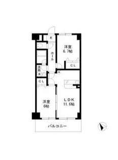 パークビュー仲町台【2階】の間取り