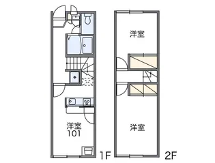 レオパレスアビテ湘南【1階】の間取り