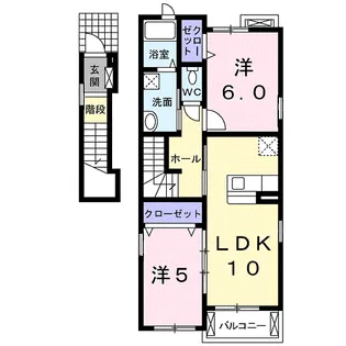 シャン・ド・フルールⅠ【2階】の間取り