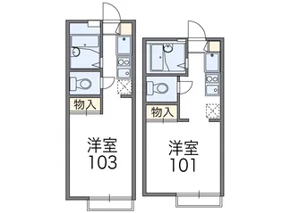レオパレスパークサイド【1階】の間取り