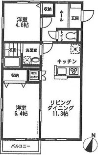 オーチャード・アパートメント B【201号室号室】の間取り
