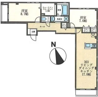 エルカーサ逗子B【303号室号室】の間取り