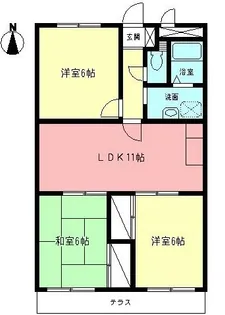 ソレイユ楠【1階】の間取り